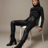 mpotinia Lace-Up Μποτάκια με Χοντρό Τακούνι – Μαύρο