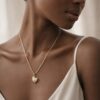 Επίχρυσο Κολιέ "Pearl Heart"