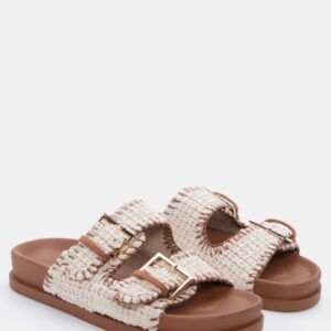 Flatform Sandals με Tweed Υφή
