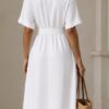 Λευκό midi shirt dress